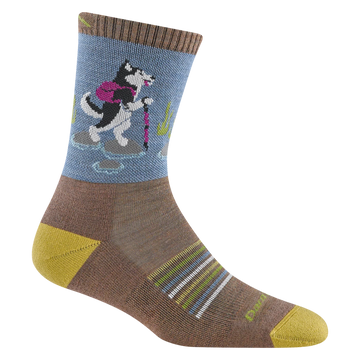 Darn Tough - 5001 Women's Critter Club Micro Crew Lightweight Hiking Sock - Bark