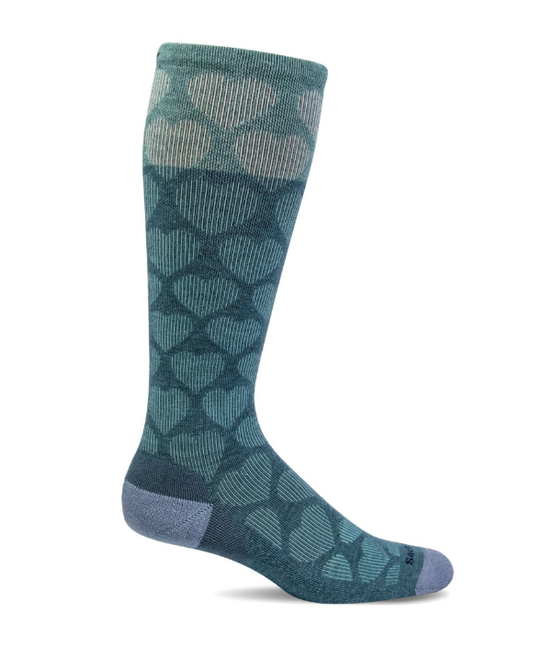 Sockwell - Women's Heart Throb - Moderate Graduated Compression Socks - Blue Ridge