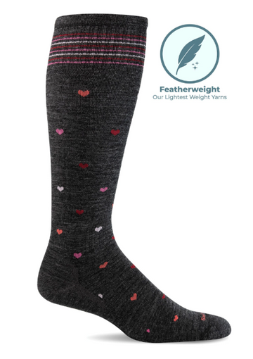 Sockwell - Women's Moderate Graduated Compression Socks - Wide Calf Fit - Full Heart
